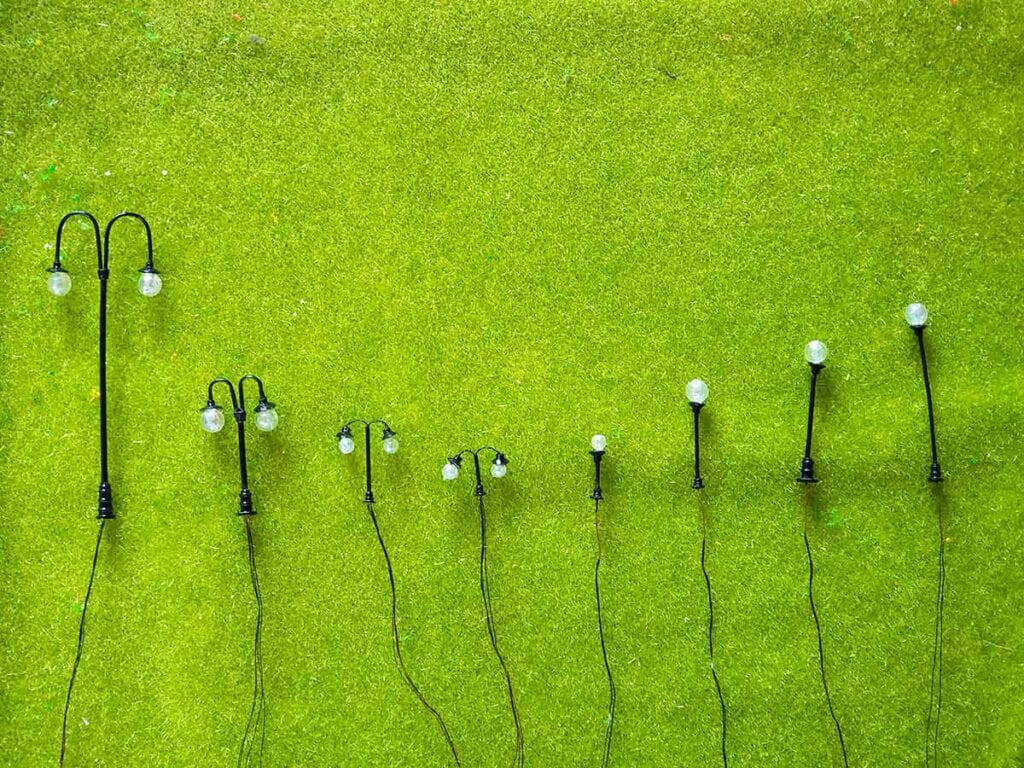 Các tỉ lệ đèn công viên mô hình