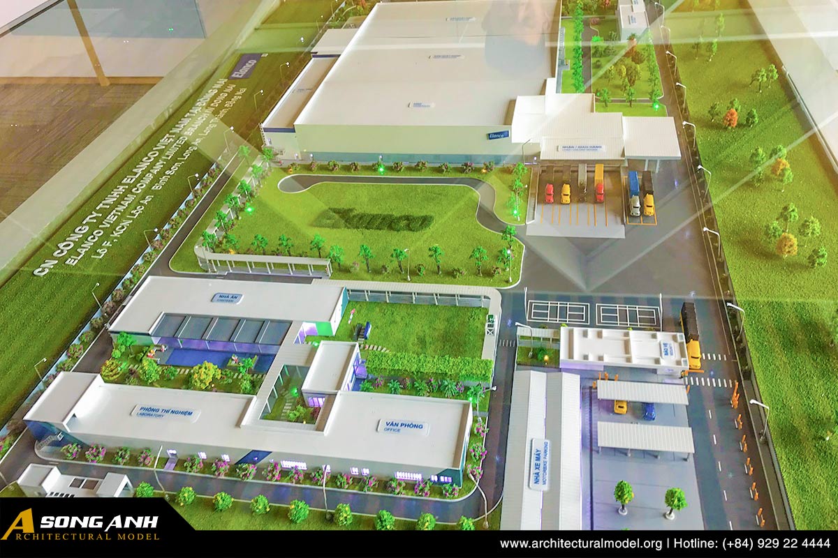 Góc nhìn từ trên nhà máy Elanco qua mô hình kiến trúc